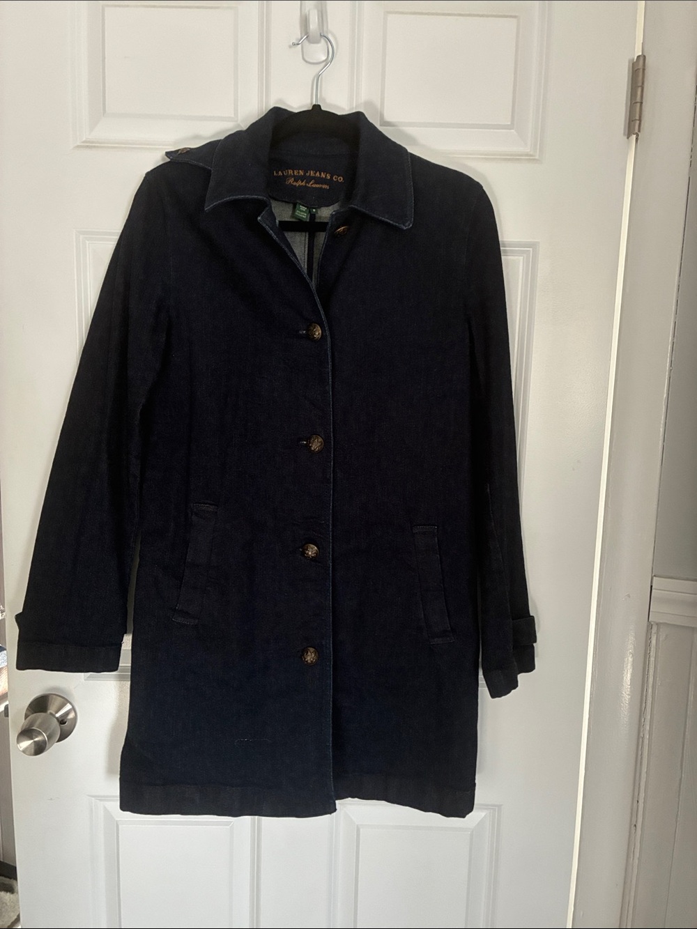 Lauren Ralph Lauren Dark Denim Trench Coat